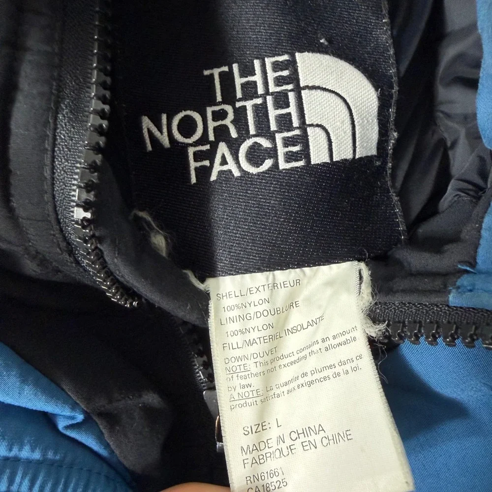 The North Face Mens Vintage Mountain Parka Jacket Black Down Fill Large Hooded